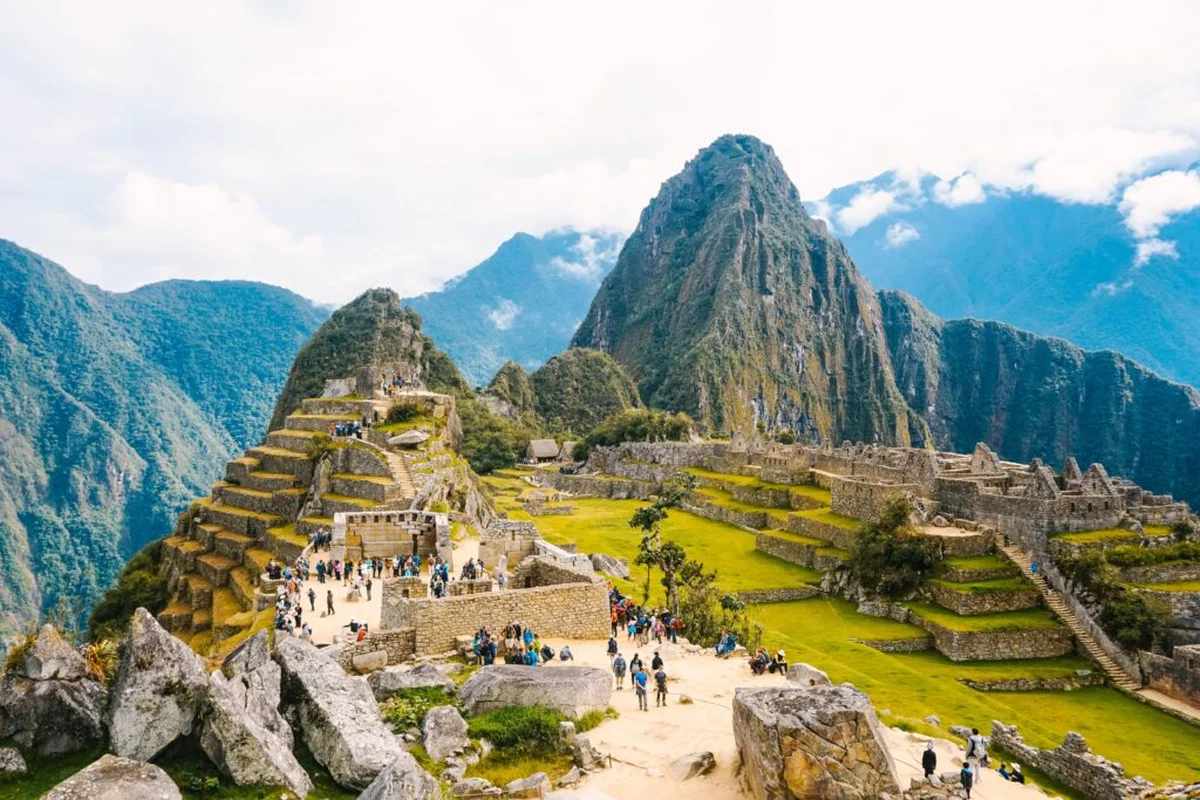 Trekking through Sacred Valley mountain landscape in Peru
