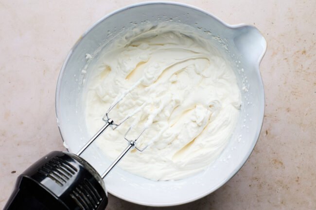 Salted caramel drizzled in a zigzag across the ice cream layer