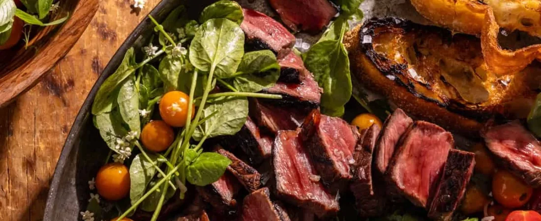 Honey Soy Steak with Cherry Tomato Salad