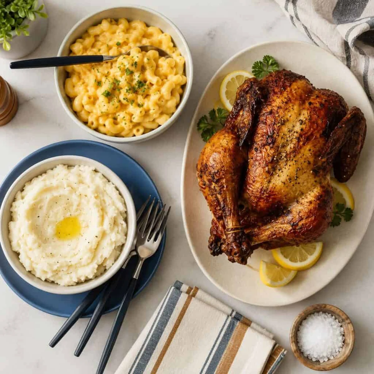 Walmart rotisserie chicken meal deal on the counter